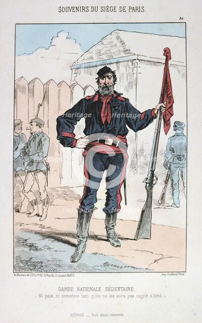 'Garde Nationale Sedentaire', Siege of Paris, 1870-1871. Artist: Anon
