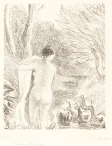 Gardeuse d'oies nue (Nude Goose Girl), c. 1897. Creator: Camille Pissarro