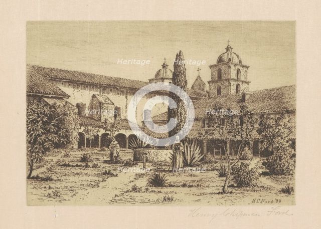 Garden, Mission Santa Barbara, 1888. Creator: Henry Chapman Ford.