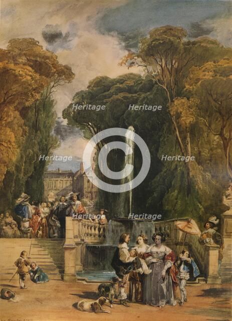 'Garden of a French Chateau', 1832, (1938). Artist: Camille Joseph Étienne Roqueplan.