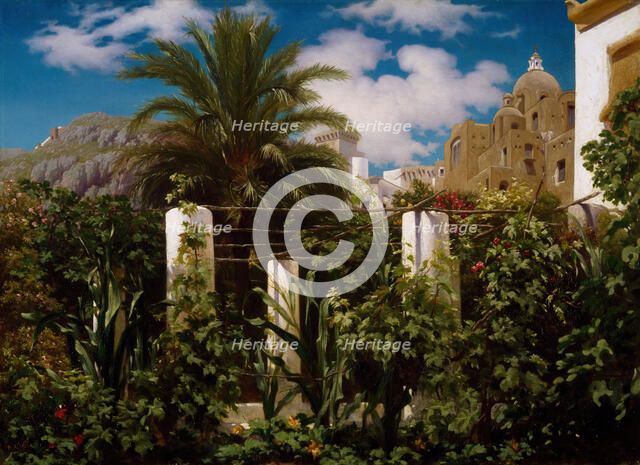 Garden of an Inn, Capri, 1859. Creator: Frederic Leighton.