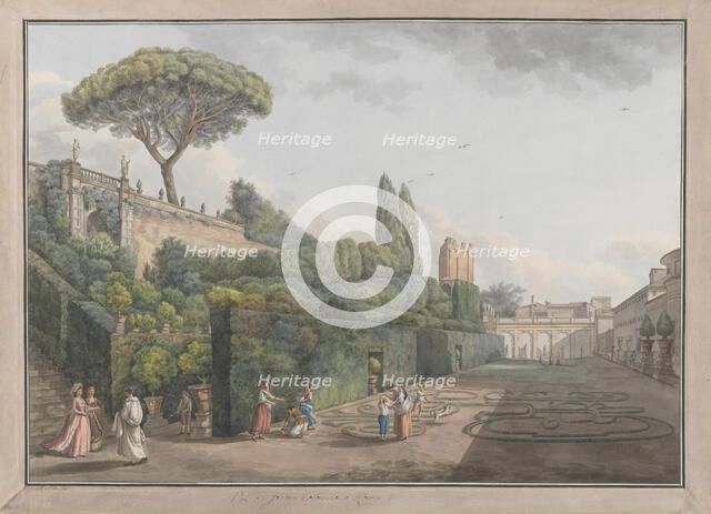 Garden of Palazzo Colonna, ca. 1780. Creators: Giovanni Volpato, Louis Ducros.