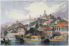 Garden of the Imperial Palace, Peking China, 1843. Creator: Thomas Allom