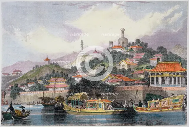 'Garden of the Imperial Palace, Peking', China, 1843. Creator: Thomas Allom.