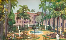 Garden of the Itamaraty Palace - Foreign Office 1914. Artist: Edgar L Pattison