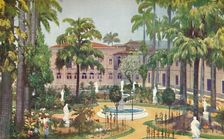 Garden of the Itamaraty Palace - Foreign Office 1914. Artist: Edgar L Pattison