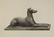 Garden Ornament (Greyhound), c. 1939. Creator: George Constantine;Constantine, George