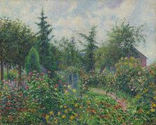 Garden and henhouse at Octave Mirbeau's, Les Damps, 1892. Creator: Pissarro, Camille (1830-1903)