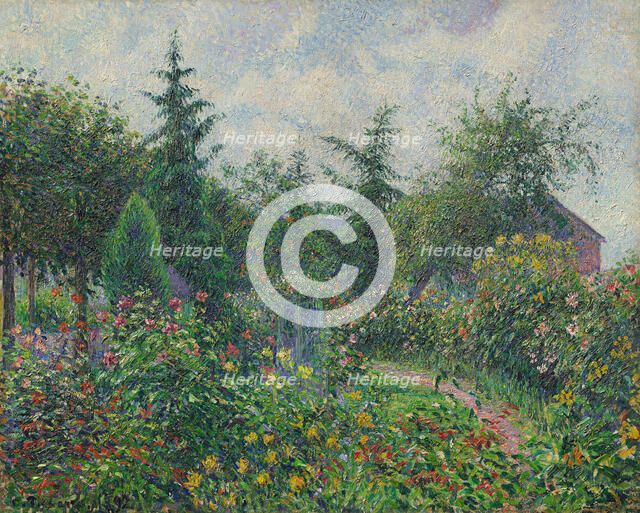 Garden and henhouse at Octave Mirbeau's, Les Damps, 1892. Creator: Pissarro, Camille (1830-1903).