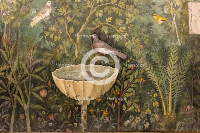 Garden (Detail). Fresco from The House of the Golden Bracelet (Casa del Bracciale d'Oro), 1st H. 1st Creator: Roman-Pompeian wall painting.