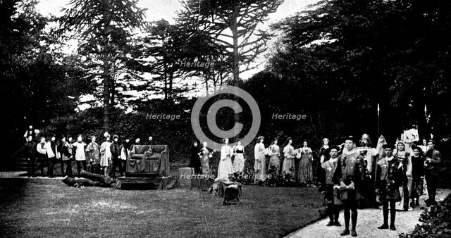 Garden Fête in the grounds of Otterspool House, Liverpool:...play adapted from Chaucer, 1895. Creator: Unknown.