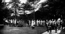 Garden Fête in the grounds of Otterspool House, Liverpool:...play adapted from Chaucer, 1895. Creator: Unknown