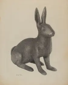 Garden Figure (Rabbit), c. 1939. Creator: Maurice Van Felix