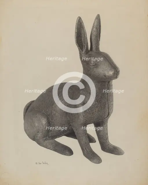 Garden Figure (Rabbit), c. 1939. Creator: Maurice Van Felix.