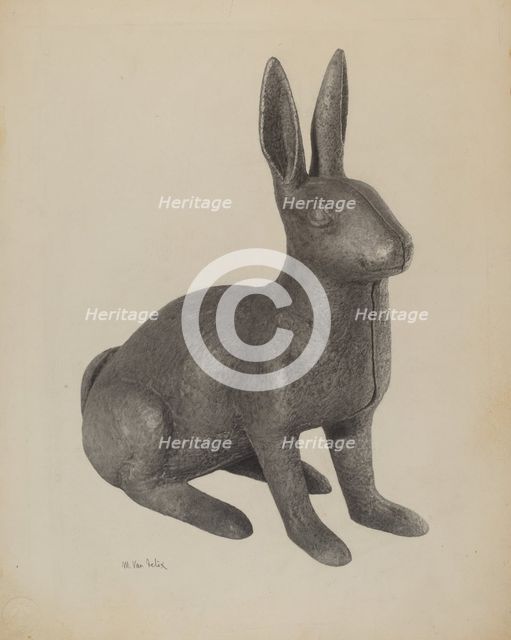 Garden Figure (Rabbit), c. 1939. Creator: Maurice Van Felix.