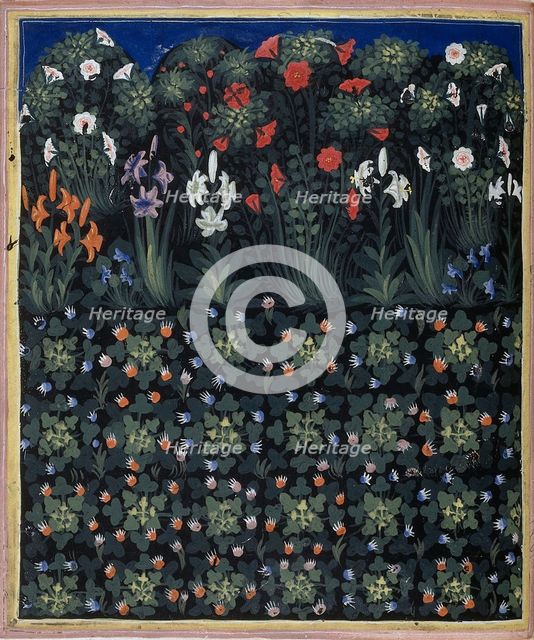 Garden (From Regia Carmina by Convenevole da Prato). Artist: Pacino di Buonaguida (active 1302-1343)
