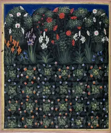 Garden (From Regia Carmina by Convenevole da Prato). Artist: Pacino di Buonaguida (active 1302-1343)