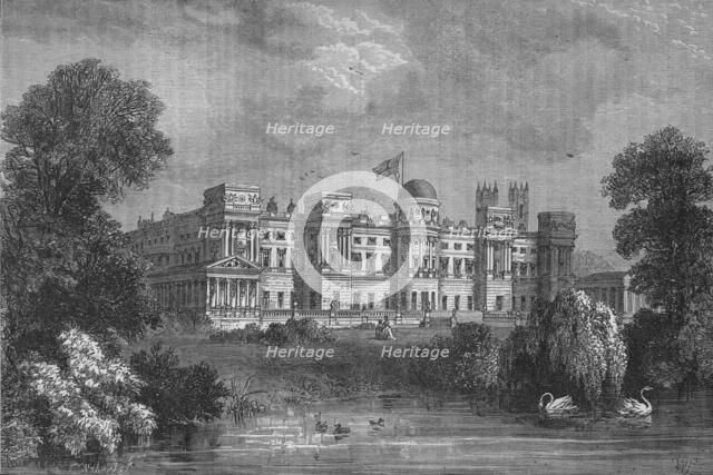 Garden front of Buckingham Palace, Westminster, London, c1875 (1878). Artist: Unknown.