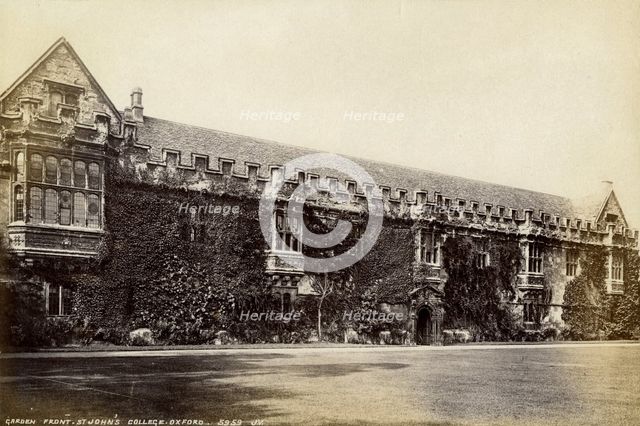 Garden front, St John's College, Oxford, Oxfordshire, late 19th or early 20th century. Artist: Unknown