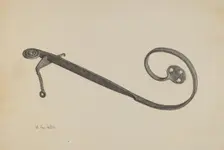 Garden Gate Latch, c. 1940. Creator: Maurice Van Felix