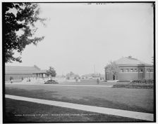 Garden & Hurlburt i.e. Hurlbut Library, Water Works Park, Detroit, between 1890 and 1901. Creator: Unknown