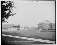Garden & Hurlburt i.e. Hurlbut Library, Water Works Park, Detroit, between 1890 and 1901. Creator: Unknown