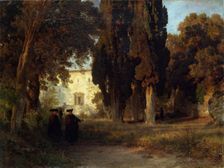 Garden in a Monastery, 1857. Creator: Oswald Aschenbach