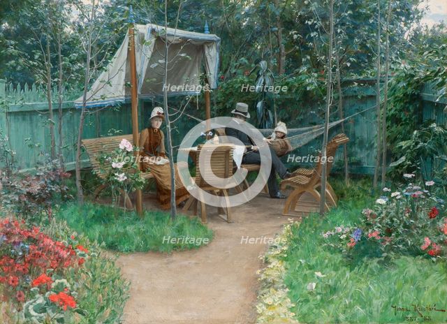 Garden interior from Linköping, between 1887 and 1888. Creator: Johan Krouthén.