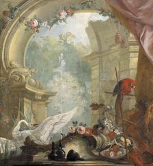 Garden landscape with exotic birds. Creator: Johan Pasch