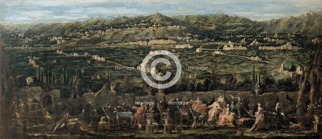 Garden Party in Albaro, c. 1740. Artist: Magnasco, Alessandro (1667-1749)