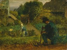 Garden Scene, 1854. Creator: Jean Francois Millet