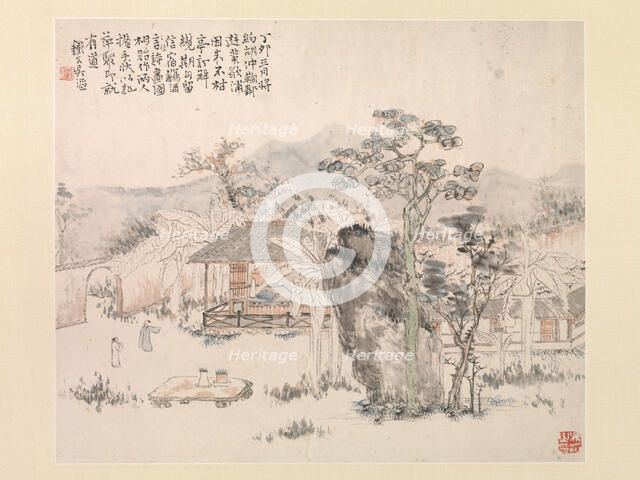 Garden scene, 1867. Creator: Wu Tao.