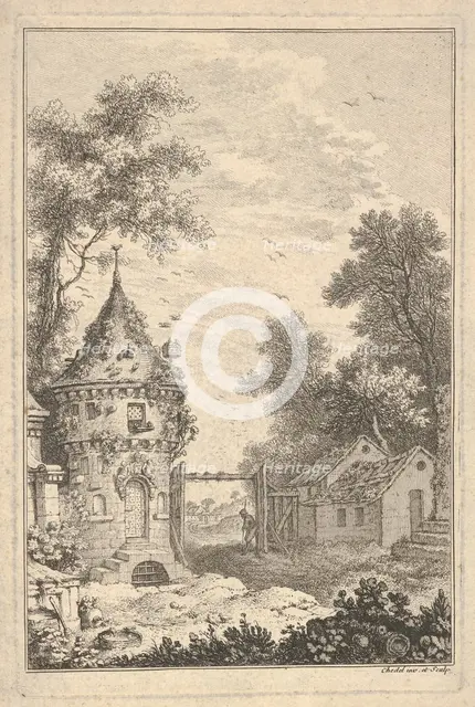 Garden Scene.n.d. Creator: Quentin Pierre Chedel.