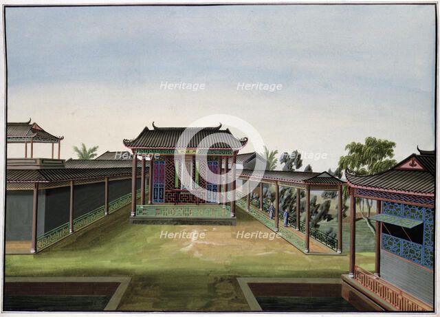 Garden scene, China, c1820-1840. Artist: Unknown