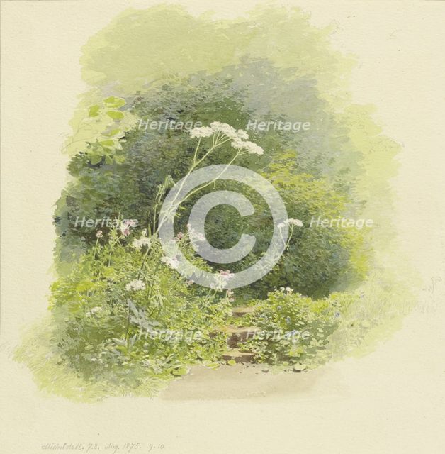 Garden scene in Michelstadt, 1875. Creator: Carl Theodor Reiffenstein.