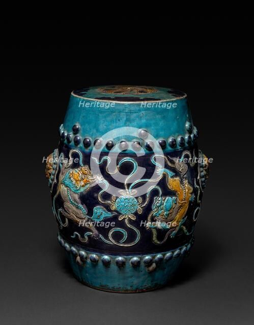 Garden Seat: Fahua Ware, 1368-1644. Creator: Unknown.