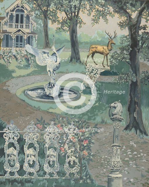 Garden Setting, 1935/1942. Creator: Perkins Harnly.