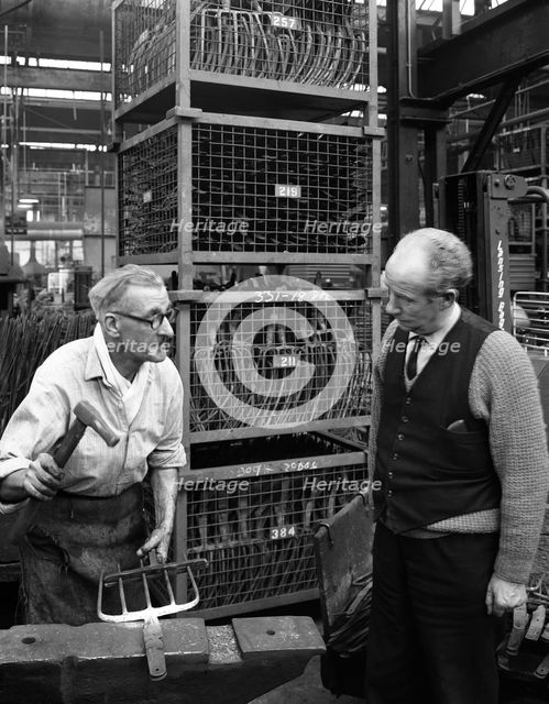 Garden tool production, Brades Tools, Sheffield, South Yorkshire, 1966. Creator: Michael Walters.