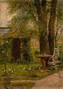 Garden with a table, 1902. Creator: Eduard Majsch
