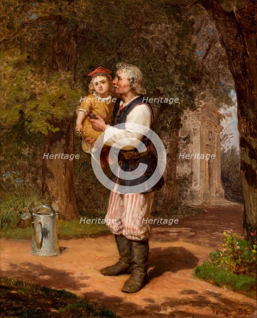 Gardener and a Little Colonel, 1855. Creator: Wojciech Gerson.