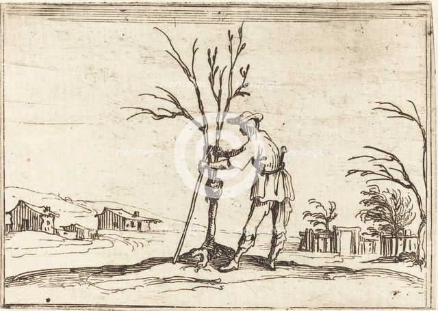 Gardener Pruning a Tree, 1628. Creator: Jacques Callot.