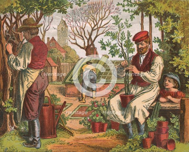 Gardening, 1871. Creator: Oskar Pletsch.