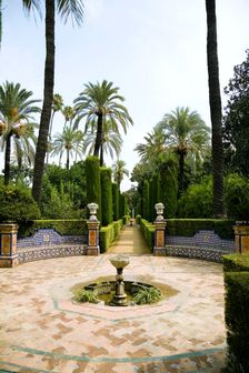 Gardens, the Alcazar, Seville, Andalusia, Spain, 2007. Creator: Samuel Magal