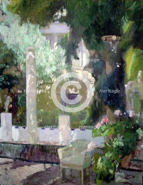  'Gardens of the Sorolla house', Oil, 1920 by Joaquin Sorolla.