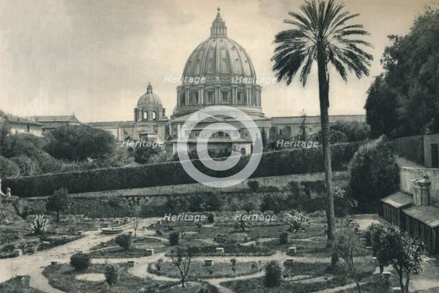 Gardens of the Vatican and dome of St Peter's Basilica, Rome, Italy, 1927. Artist: Eugen Poppel.