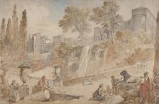 Gardens of the Villa d'Este at Tivoli, 1760. Creator: Charles-Joseph Natoire