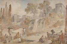 Gardens of the Villa d'Este at Tivoli, 1760. Creator: Charles-Joseph Natoire