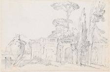 Gardens of an Italian Villa, 1744/1750. Creator: Joseph-Marie Vien the Elder