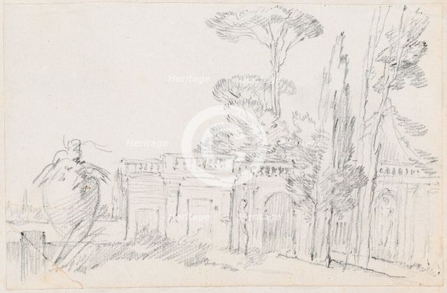 Gardens of an Italian Villa, 1744/1750. Creator: Joseph-Marie Vien the Elder.