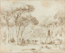 Gardens of an Italian Villa (Villa Medici?), 1773/1774. Creator: Jean-Honore Fragonard